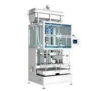 China Agrochemical Pesticides 5-50L Fixed Quantity Weight Automatic Piston Filling Machine for sale