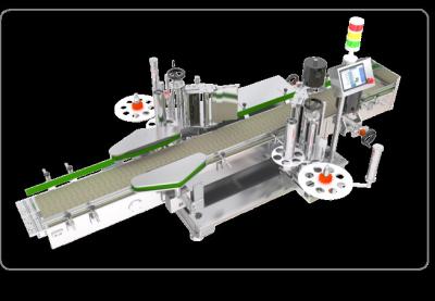 China Doppelter flacher Seitenaufkleber-Etikettiermaschine der Flaschen-zwei großes Fass 1500 Stücke H 3KW zu verkaufen