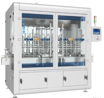 China Máquina de rellenar líquida química de relleno del aceite lubricante de la máquina de rellenar del pistón del pesticida de 6000 de BPH 100ml cabezas de la botella 16 en venta