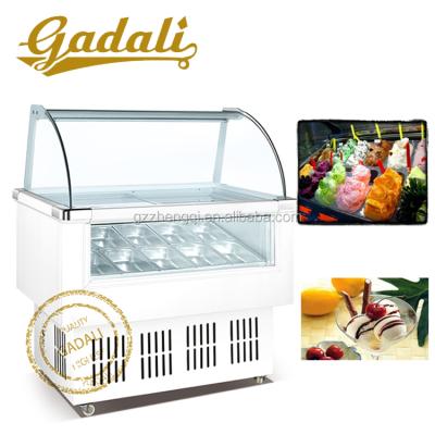 China Double-temperature ice cream display showcase, ice cream display cabinet (ZQR-10) for sale