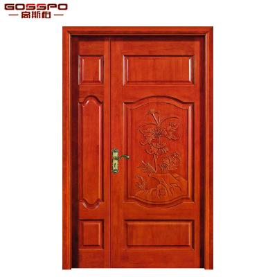 China Waterproof Other High End Exterior Wooden Doors Entry House Frame Door for sale