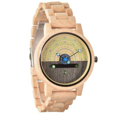 China Cheapest creative concept cajas para day/date block pria hand wood watches mens wrist watches tangan luxury watches men for sale