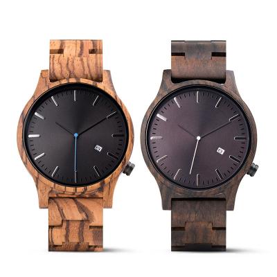 China Reloj De madera men's private label watches cheap wooden quartz relohes de cuarzo men's day/date prices wooden wrist watches online for sale