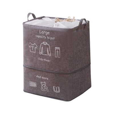 China Traditional Cotton And Quilt Canvas Clothes Storage Basket Large Capacity Waterproof Dirty Laundry Bag for sale