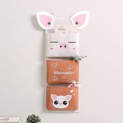 China Behind Doors/On Walls Waterproof Hanging Storage Bag Hang 3 Pockets Bag Wall Pocket Closet Set Organizer Wardrobe for sale