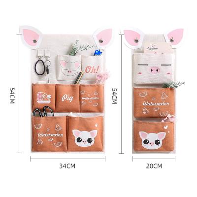 China Customized Design Sustainable Lovely Make Up Cosmetic Organizer Cartoon Hanging Bag for sale