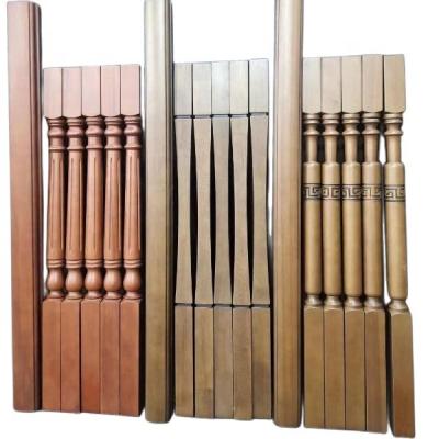 China New Product Promotion Solid Wood Railing Contemporary Column Handrail Custom Stairs Molded Railing for sale