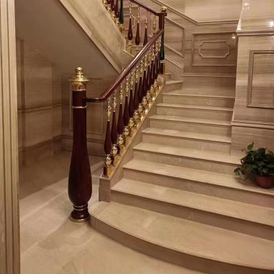 China Modern Luxury Aluminum Villa Staircase Aluminum Railing Gold Aluminum Fence Designs for sale