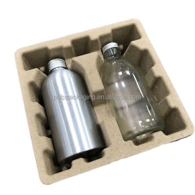 China Recyclable Dry Press Bottle Tray Insert Pulp Biodergrable Package Insert for sale