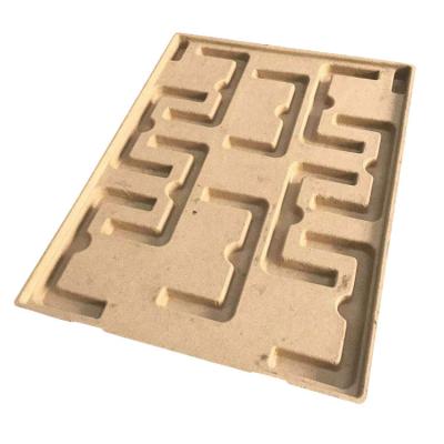 China Custom Disposable Bamboo Fiber Pulp Packaging Trays Eco Molded Tray Paper Pulp Inner Tray for sale