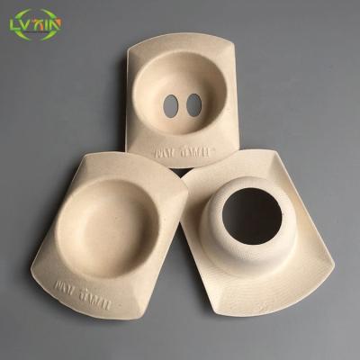 China Environmental Friendly Coffee Pulp Cup Drink Holder Biodegradable Coffee Paper Molded Pulp Tray Chemical Pulp Bamboo Waterproof Molded OEM Customized for sale