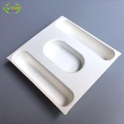 China Eco Friendly Biodegradable Cosmetic Thermoformed Tray Pulp Molding Molded Pulp Packaging Trays Insert Molding Shockproof Packaging Eco Friendly Customized for sale