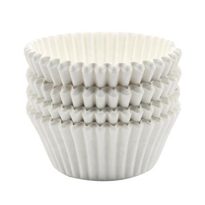 China Non-Grease Baking Liners Disposable Full Paper White Muffin Paper Cupcake Baking Cups for sale