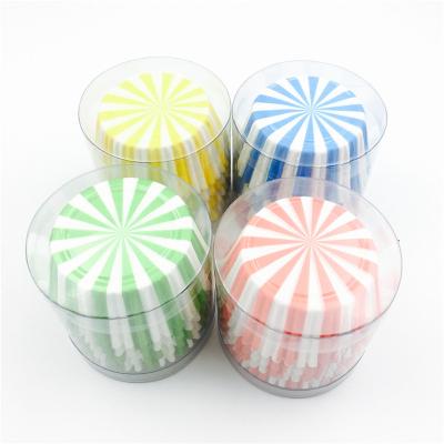 China Disposable 100 Pcs Like Cupcake Liner In One Colored Paper PVC Tube Cupcake Wrapper for sale