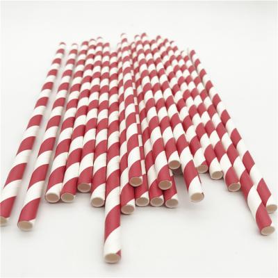 China Cheap Design Straw Biodegradable Paper Straw Disposable Striped Paper Drinking Straw for sale