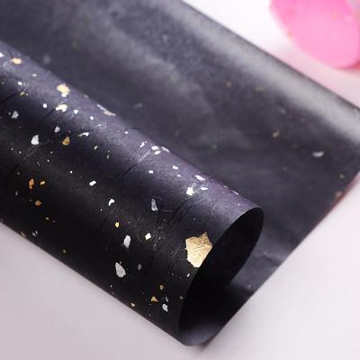 China High Quality Waterproof Gold Foil Gift Flower Wrapping Paper Decorative Waterproof Baking Paper for sale