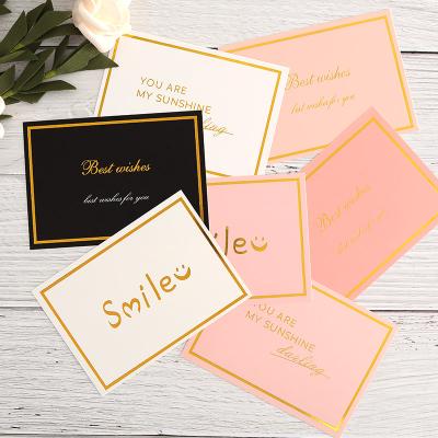 China Wholesale Customized Waterproof Gift Wrapping Greeting Card Bronzing Marginal Gilt Punch Card for sale