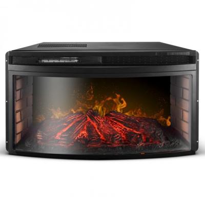 China Inset Fireplace 33 Inch Curved Front Led Remote Realist Flame Electric Insert Fireplace for sale