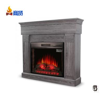 China Modern Decorative Gray Freestanding Classic Flame Led MDF Fireplace TV Stand for sale