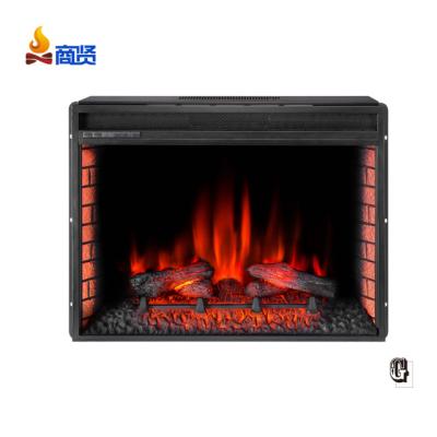 China 33 Inch Matte Black Decor Electric Flame Fireplace Insert Fireplace Heater for sale