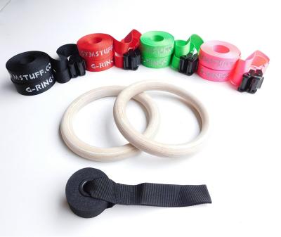 China Commercial Wood Use 32mm Gym Ring Full Sets (3.8cm x 18ft Nylon Straps) for sale