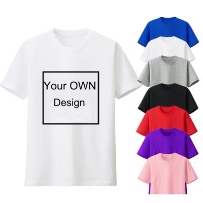 China Anti-wrinkle OEM Customized High Quality 100% Cotton 210gsm T-Shirts For Men Customized White Branded LOGO Printing Plain Men's T-Shirt for sale