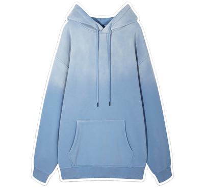 China Wholesale Unisex Anti-wrinkle Hoodie Sets Gradient Change Color Pullover 100% Cotton Sweatpants And Acid Washed Progressive Hoodie Set for sale