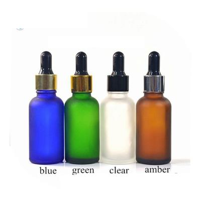 China Personal Care Frosted Glass Colored Essential Oil Aromatherapy Bottles for sale