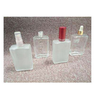 China Personal Care China Supplier 30ml 50ml 100ml Luxury Square Spray Glass Refillable Elegant Clear Frosted Empty Perfume Bottle For Perfume for sale