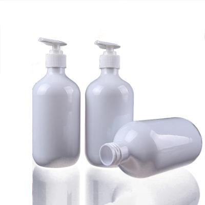 China Eco Friendly 500ml Personal Care White Pump Hair Shampoo Pet Plastic Bottle for sale