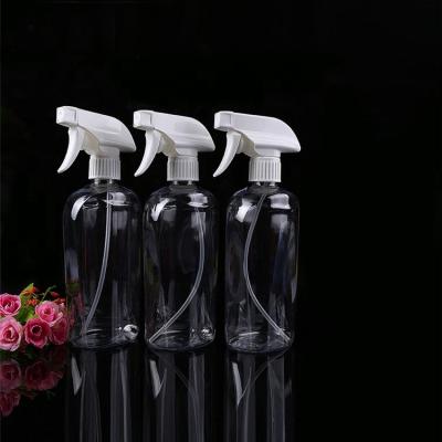 China BEAUTY PACKAGING Kitchen Toiletry Bottle Cleaner 500ml Round PET Plastic Bottle With Trigger Spray for sale