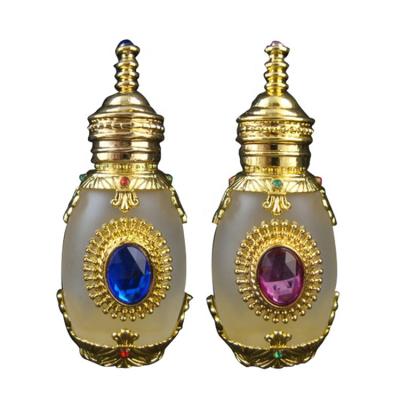 China Factory Price 12ml 15ml Arabic Oil Perfume Bottle Design Metal Oriental Alloy Custom Gloden Cosmetic Luxury Refillable for sale