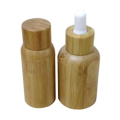 China Free Sample Bamboo Cosmetic Perfume Bottle Biodegradable Bamboo Cosmetic Skin Care Oil Dropper Packaging Bamboo Bottle for sale