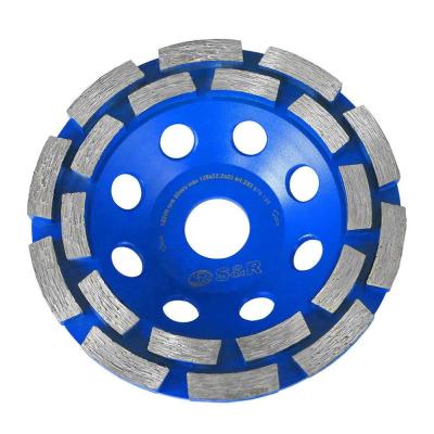 China Diamond Cup Wheel 125X22.2 Standard Concrete Grinding 2 Rows for sale