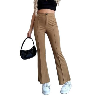 China 2022 Anti-Wrinkle Latest Design Western Style For Plus Size Womens Pants And Trousers Stylish Casual Wear for sale