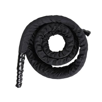 China Wear Resistant 9m 12m 15m Lengths Gym Exercise Power Rope Battle Ropes With Cover for sale