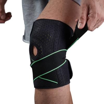 China Wholesale Adjustable Elasticity Breathable Knitted Brace Nylon Breathable Fitness Knee Sleeve Basketball Knee Running Support for sale