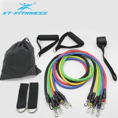 China Home Exercise Fit Body Hotsale 11 Pcs Latex Pull Up Exercise Resistance Tube Bands for sale