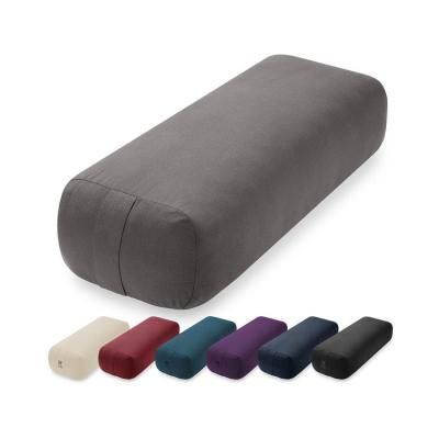 China Polyester Innner & Rectangular Suede Fabric Yoga Bolster Pillow Buckwheat Cotton Inside Mediation Cushions Yoga Bolster for sale