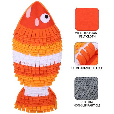 China Stocked 2022 Hot Selling Colorful Interactive Slow Feeding Fish Training Pet Nose Mat For Dogs for sale