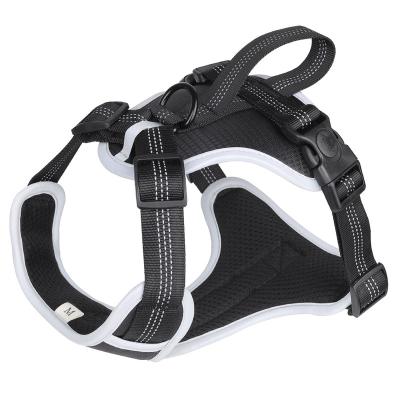 China Stocked Wholesale Customized Adjustable Easy Walk Oxford Service Dog Breathable Reflective Harness for sale