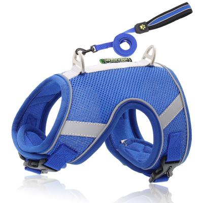 China Hundegeschirr Stocked 2022 Personalized Mesh Puppy Breathable Adjustable Small No Pull Dog Harness for sale