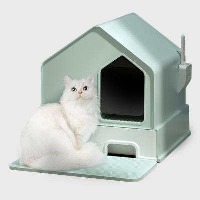 China Luxury Villa Stocked Cat Litter Box Sweet Home Cat Litter Box With Sifter Hot Sale for sale