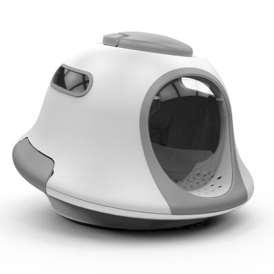 China High End Style Closed Deodorizer Bin Cat Litter Box Closed UFO Shape Deluxe for sale