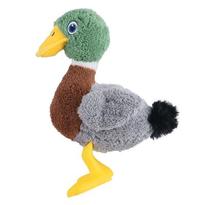 China Mallard Squeaky Plush Duck Pet Dog Toy Stuffed by Viable Hard Material for sale