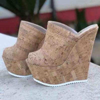 China NEW Summer 15cm Breathable Wedges Chelsea Boots Ankle-Wrap High Heel Shoes Sandals Fashion Platform Stunning Wedges Dress Around Toe 35-42 for sale