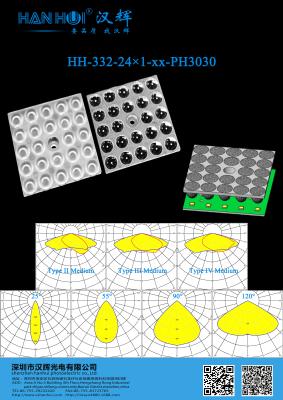 中国 24 PCS 3030 LEDs High Transmittancy High Power LED Lens LED Street Light Lens For LED Street and Area 販売のため