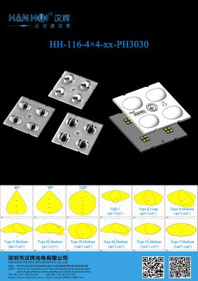 China 16 PCS 3030 LEDs High Transmittancy High Power LED Lens Street Light Lens For LED Street and Area for sale