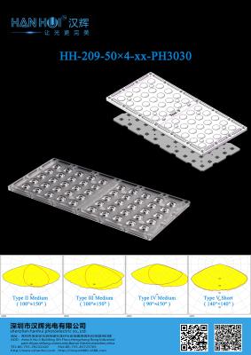 China PC-Material 200 PCS 3030 LED-Objektiv Hochdurchlässigkeit Hochleistungs-LED-Straßenleuchte zu verkaufen