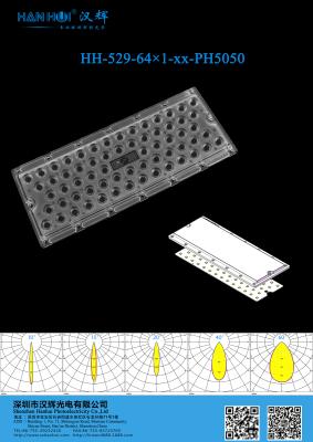 China 10°/15°/20°/40°/60° Available 64×1 LED Lens 286×116×11.8mm WaterProof High Power For Stadium Lighting à venda